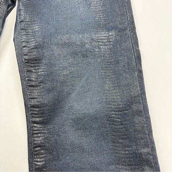 Frame Denim Le High Straight Indigo Lizard Coated Jeans Sz 25 - Picture 5 of 11